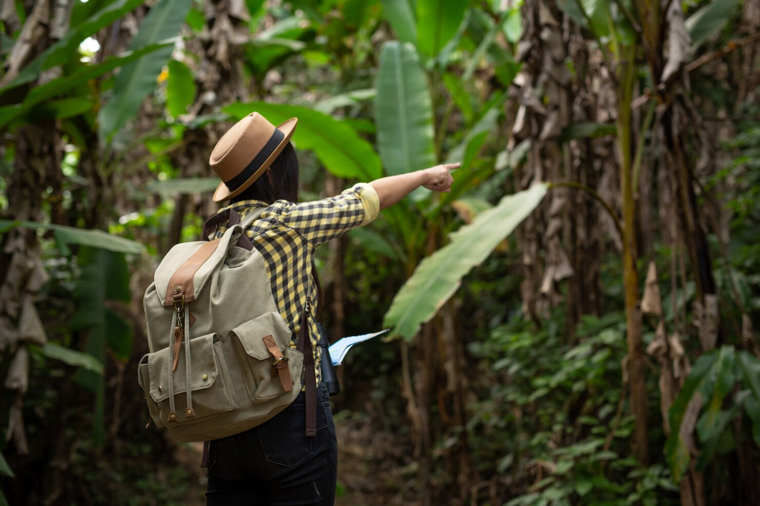 girls explore forest in Indonesia for birdwatching